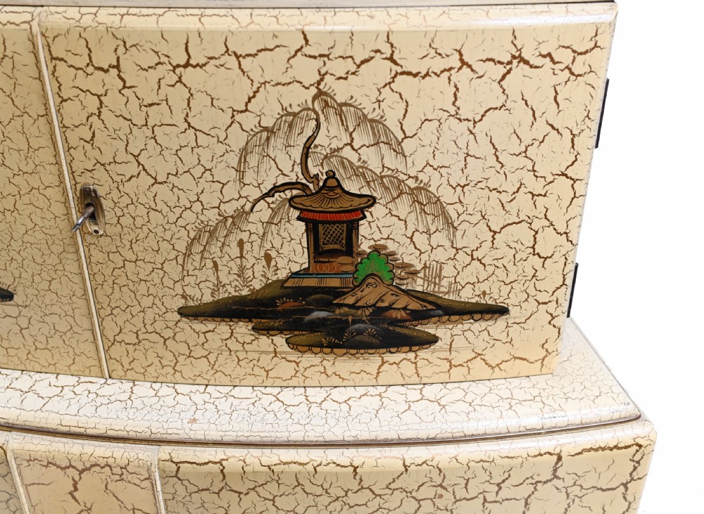 Art Deco Cocktail Cabinet Drinks Chest Chinoiserie 1930 View IV