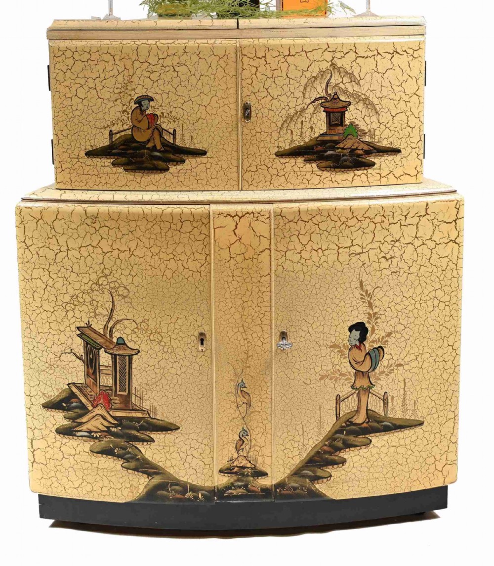 Art Deco Cocktail Cabinet Drinks Chest Chinoiserie 1930