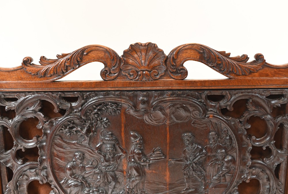 Flemish Carved Fire Screen Divider Walnut 1880 View III