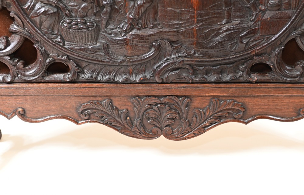 Flemish Carved Fire Screen Divider Walnut 1880 View IV