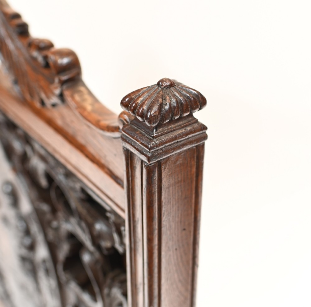 Flemish Carved Fire Screen Divider Walnut 1880 View VIII