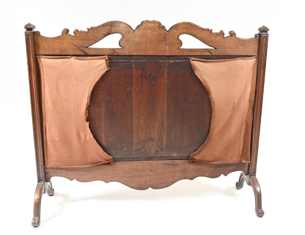 Flemish Carved Fire Screen Divider Walnut 1880 View XI