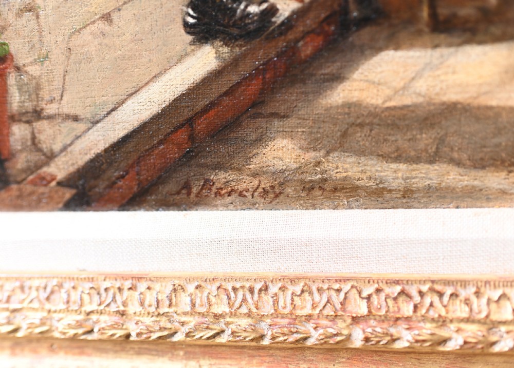 Victorian Oil Painting English Portrait Interior By A Barclay View VIII