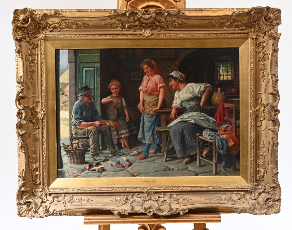 Italian Oil Painting The Shoe Seller by A Gabbi