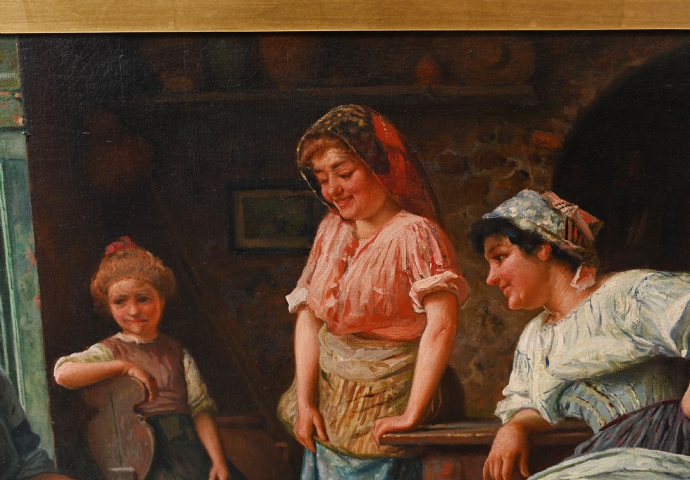 Italian Oil Painting The Shoe Seller by A Gabbi View II