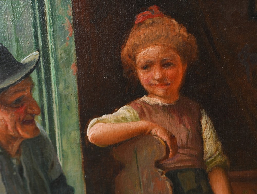 Italian Oil Painting The Shoe Seller by A Gabbi View VIII