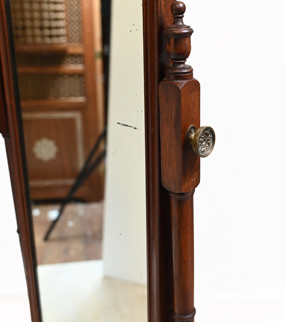 Georgian Cheval Mirror Swivel Mahogany 1890 View VI