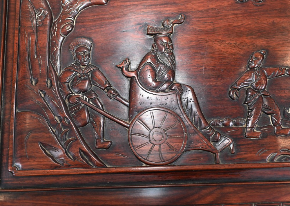 Chinese Camphor Chest Hardwood Carved Luggage Box 1880 View VII