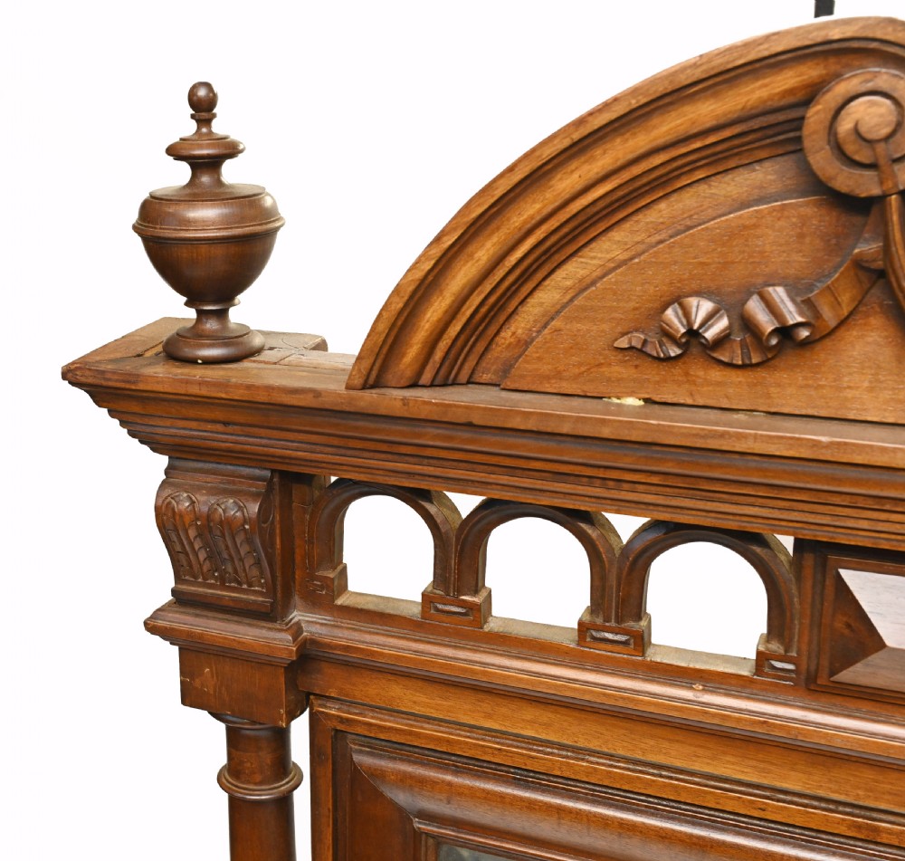 French Cheval Mirror Dressing Carved Walnut Cherub 1860 View IV