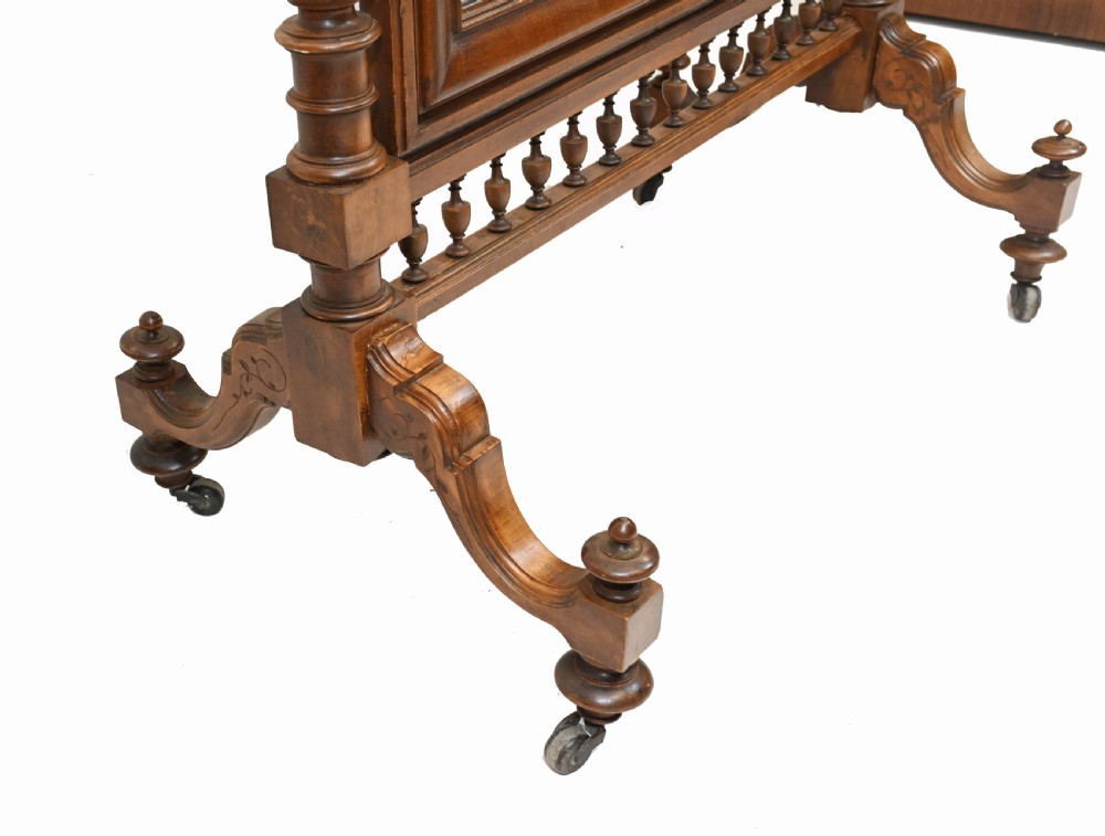 French Cheval Mirror Dressing Carved Walnut Cherub 1860 View VII