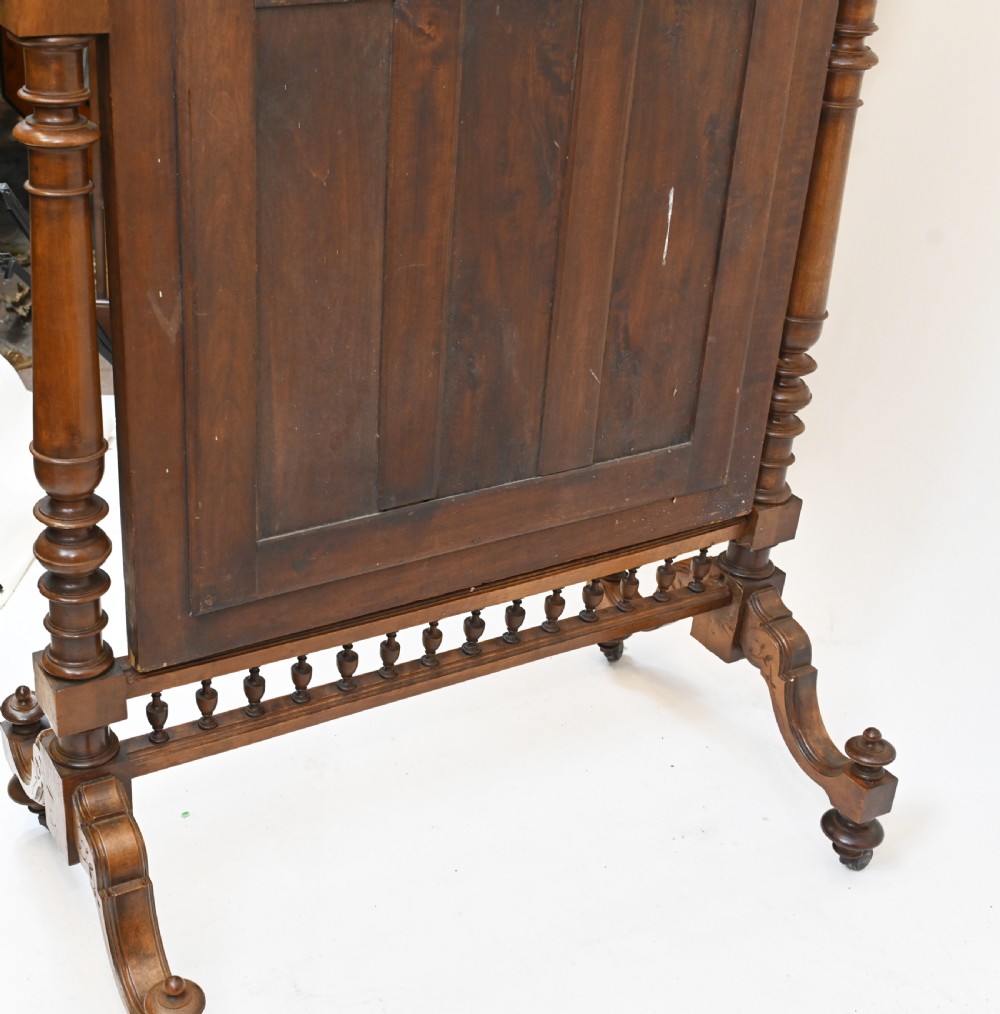 French Cheval Mirror Dressing Carved Walnut Cherub 1860 View XIII