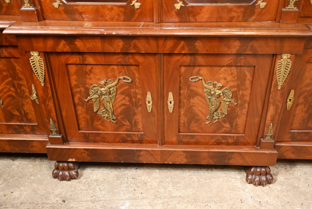 French E345mpire Breakfront Bookcase Flame Mahogany 1880 View II