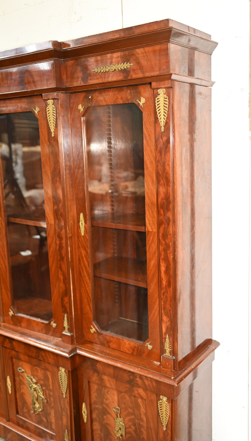 French E345mpire Breakfront Bookcase Flame Mahogany 1880 View VIII