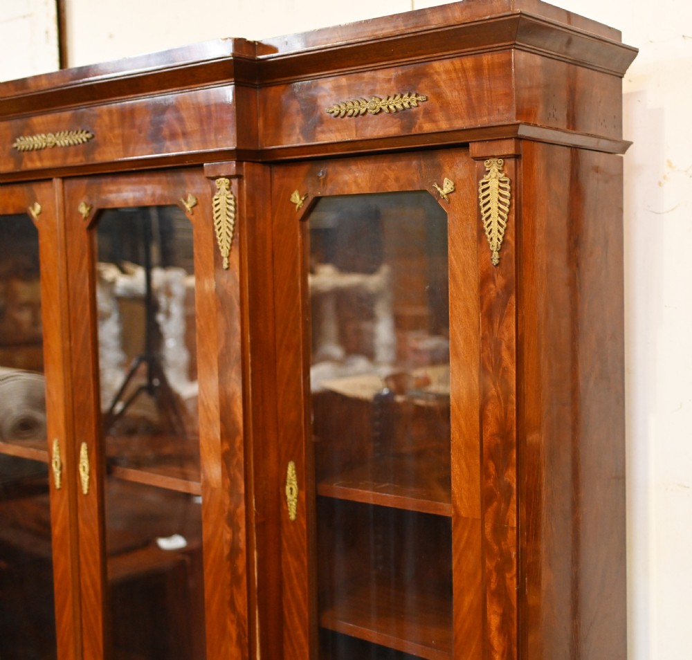 French E345mpire Breakfront Bookcase Flame Mahogany 1880 View IX