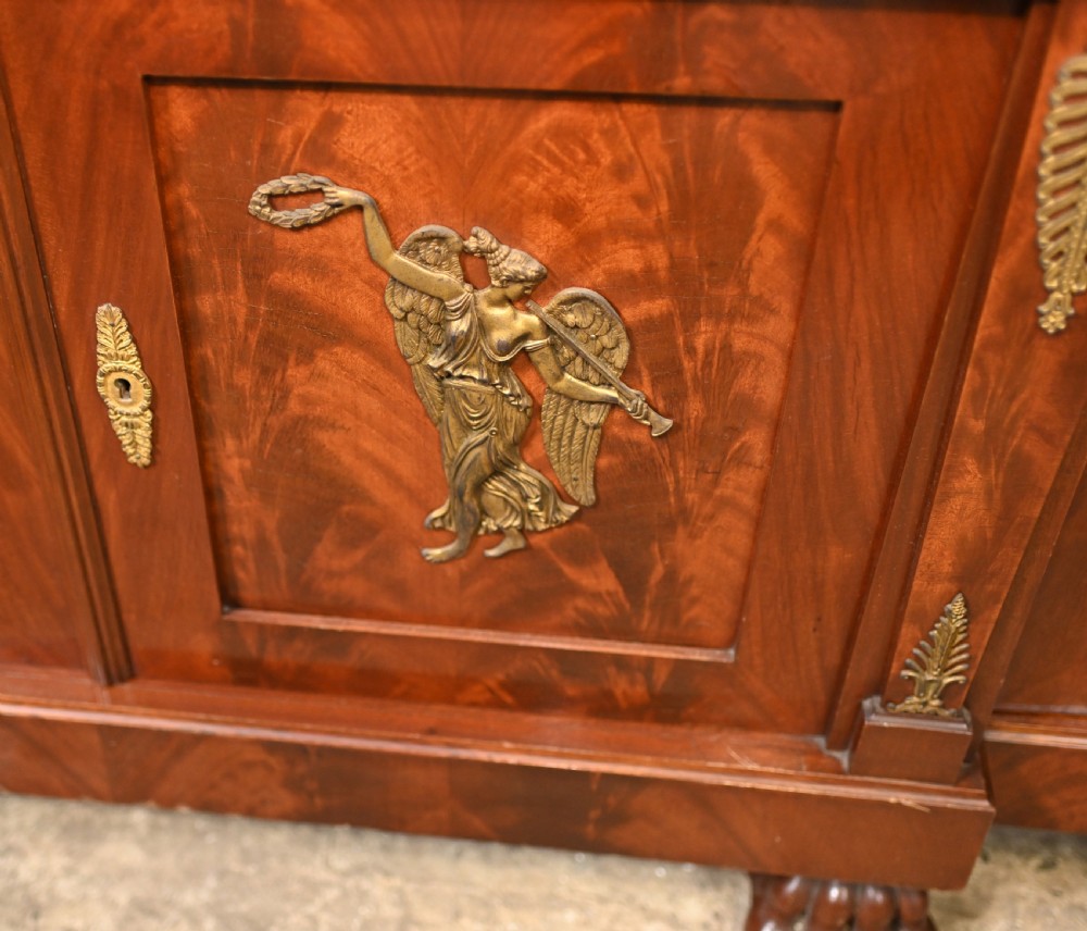 French E345mpire Breakfront Bookcase Flame Mahogany 1880 View XIII