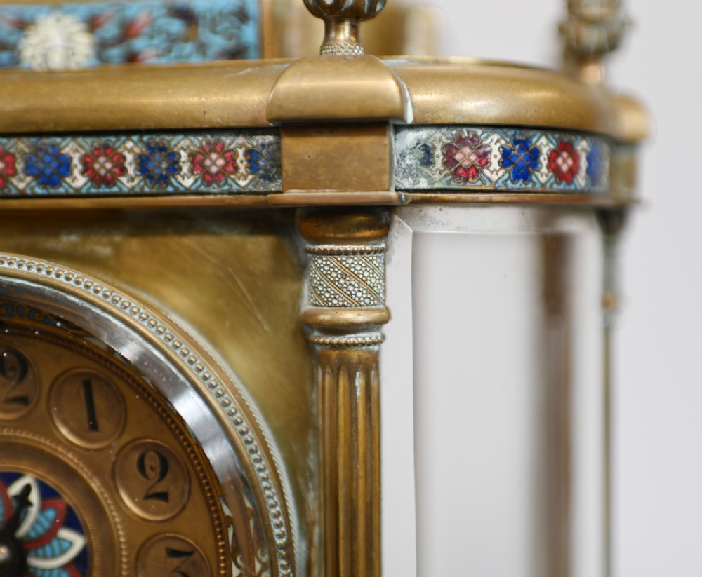 French Clock Set Garniture Champleve Antique Clocks 1860 View VII