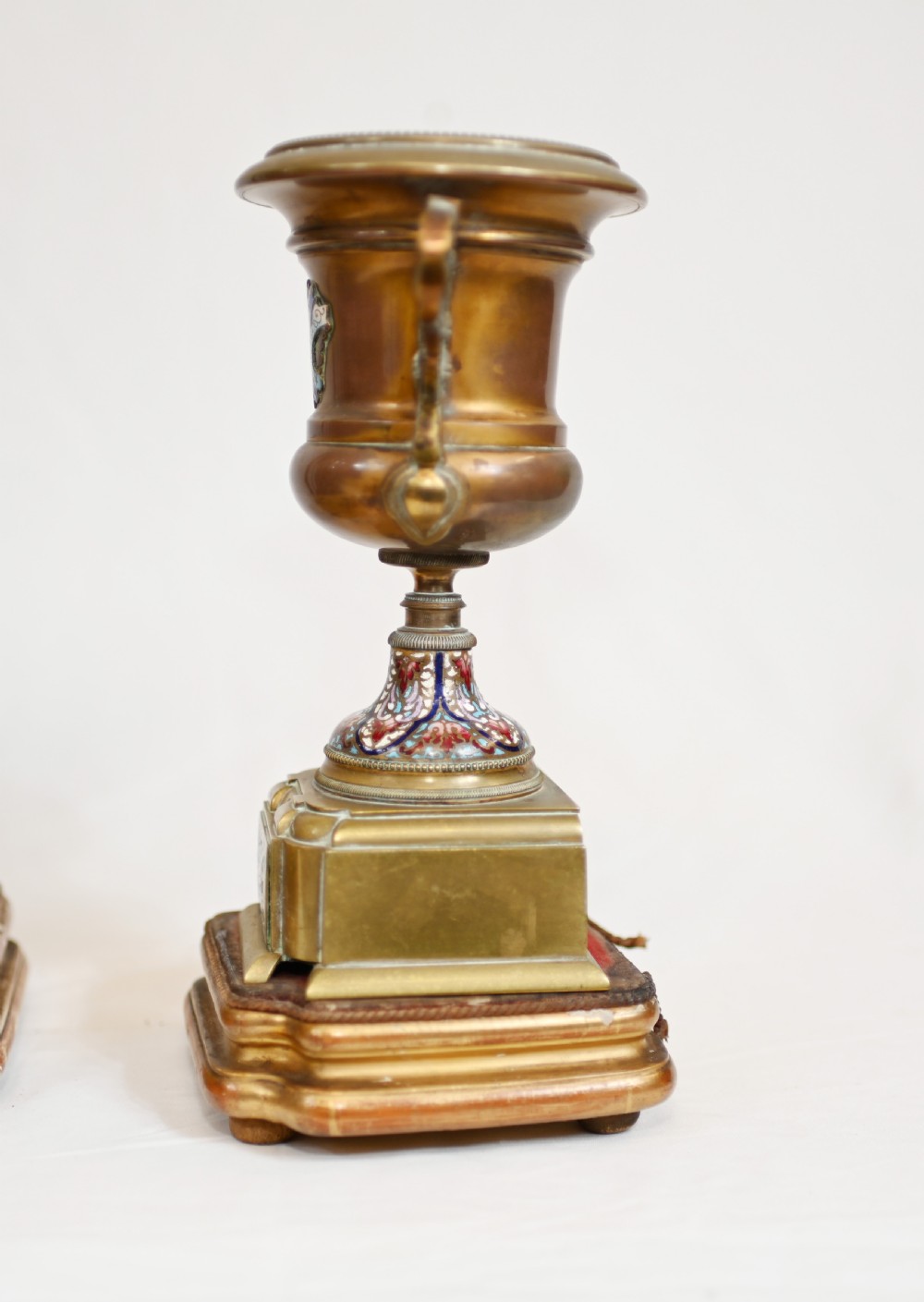 French Clock Set Garniture Champleve Antique Clocks 1860 View X