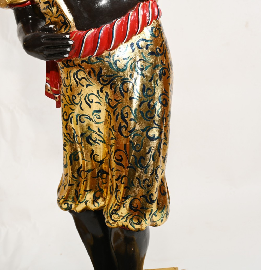 Pair Venetian Blackamoor Candelabras Carved Statues 1930 View VI