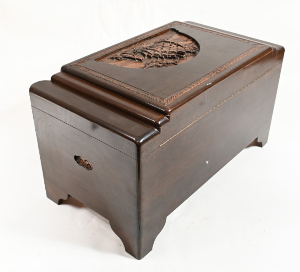 Chinese Camphor Chest Carved Antique Box Trunk Hong Kong View XI