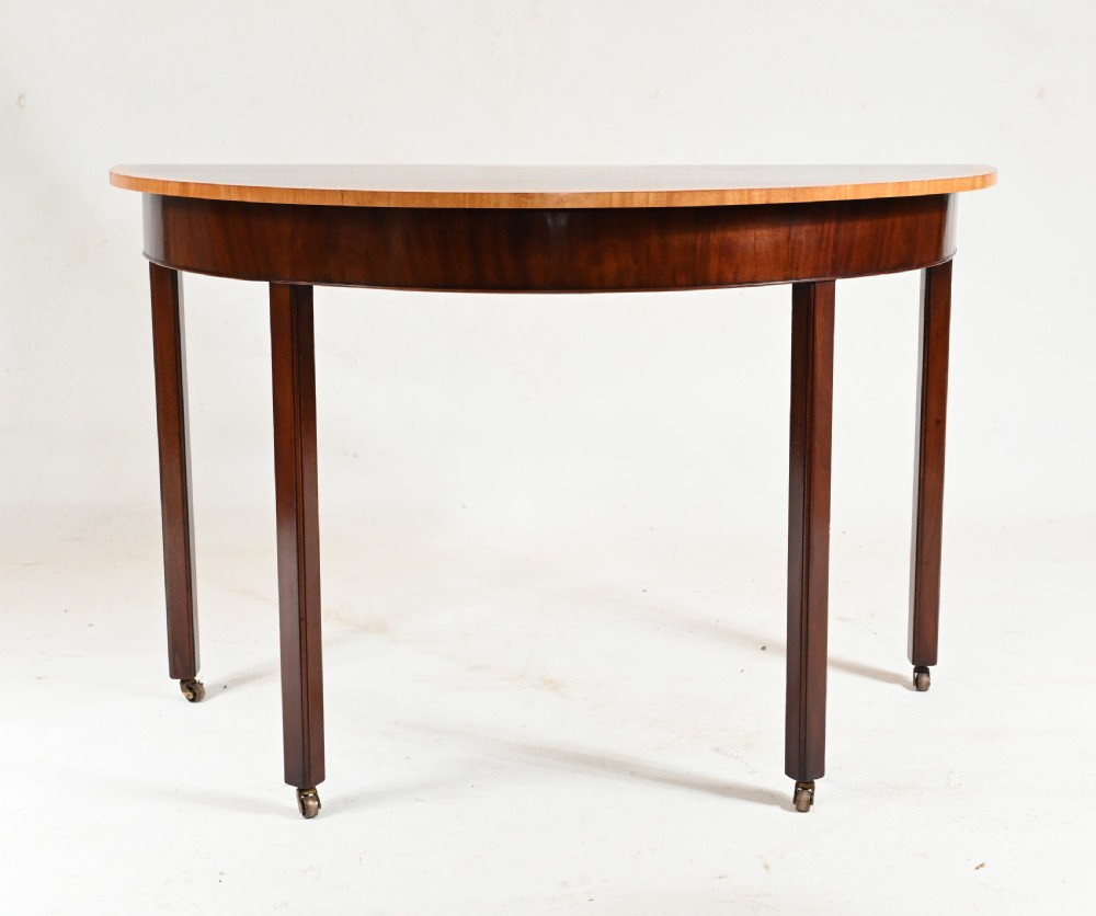 Pair Regency Console Tables Demi Lune 1810 Mahogany View VIII