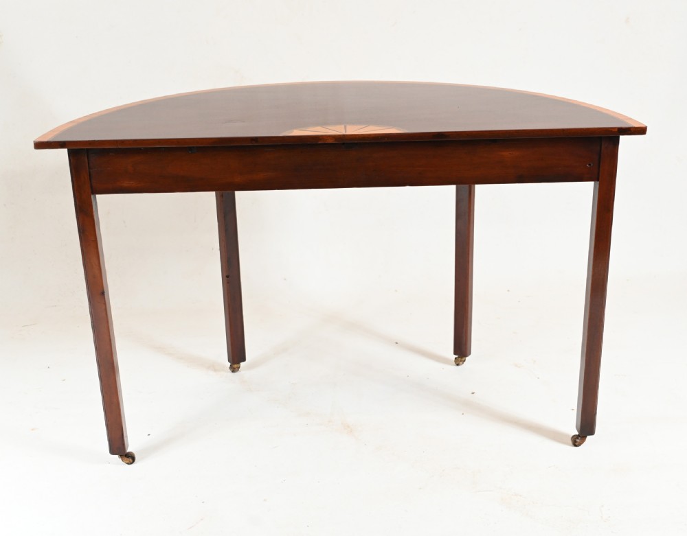 Pair Regency Console Tables Demi Lune 1810 Mahogany View XI