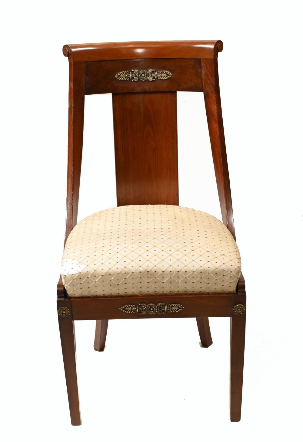 Pair Empire Chairs French Accent Seats 1840 View II