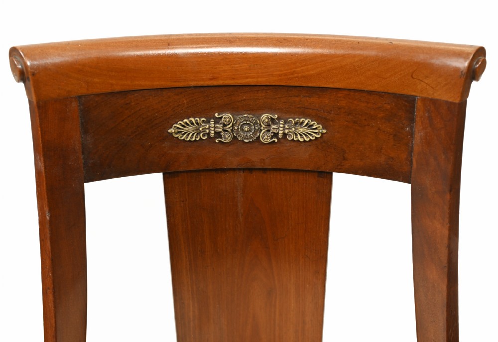Pair Empire Chairs French Accent Seats 1840 View III