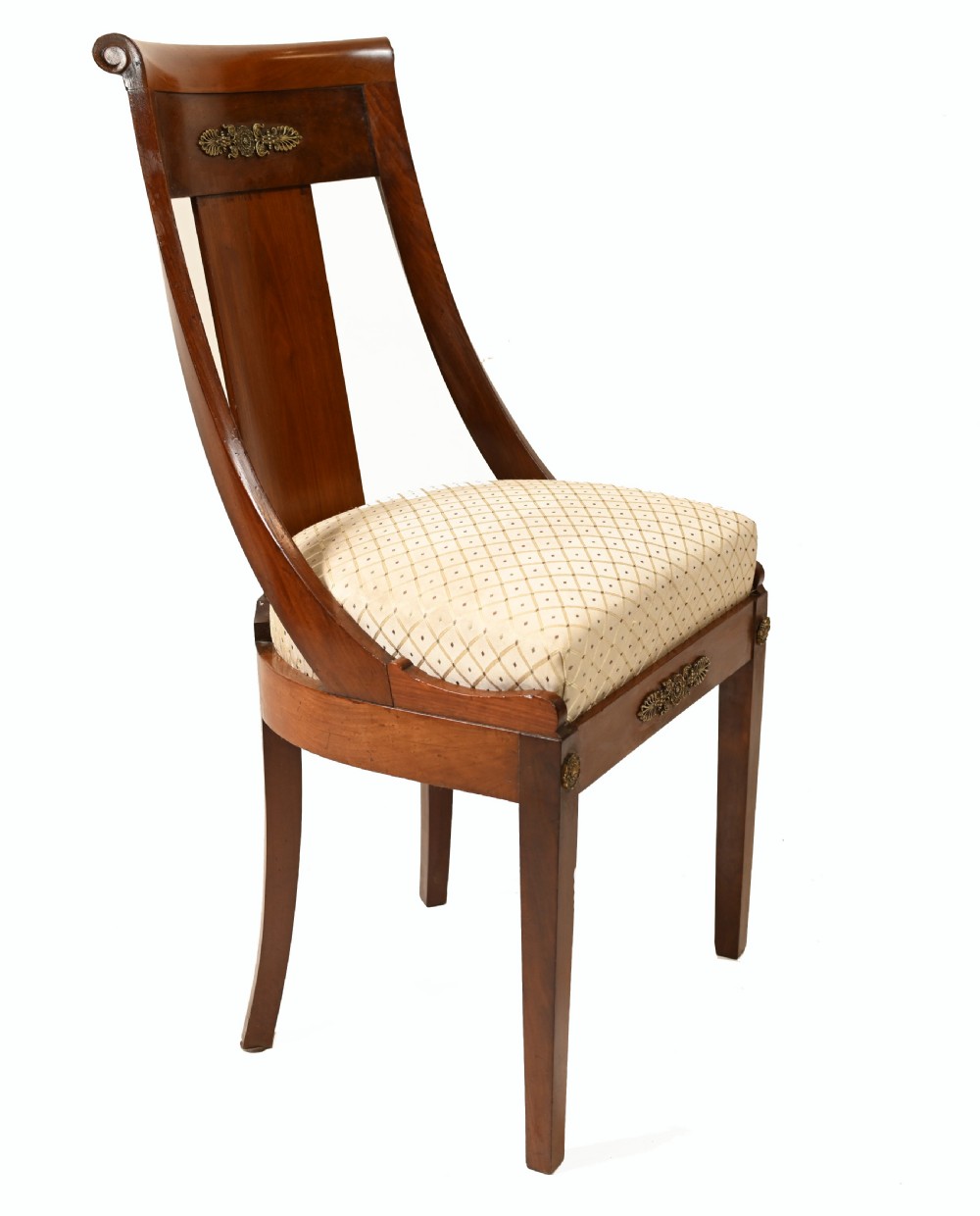 Pair Empire Chairs French Accent Seats 1840 View VI