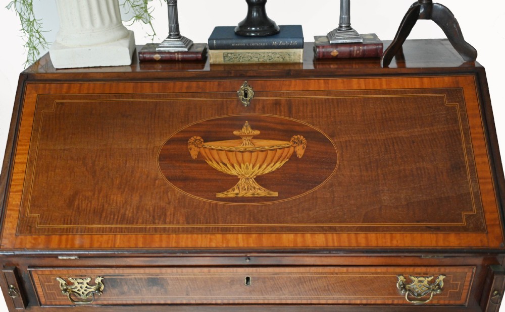 George II Bureau Mahogany Desk Edwards and Roberts Inlay
 View II
