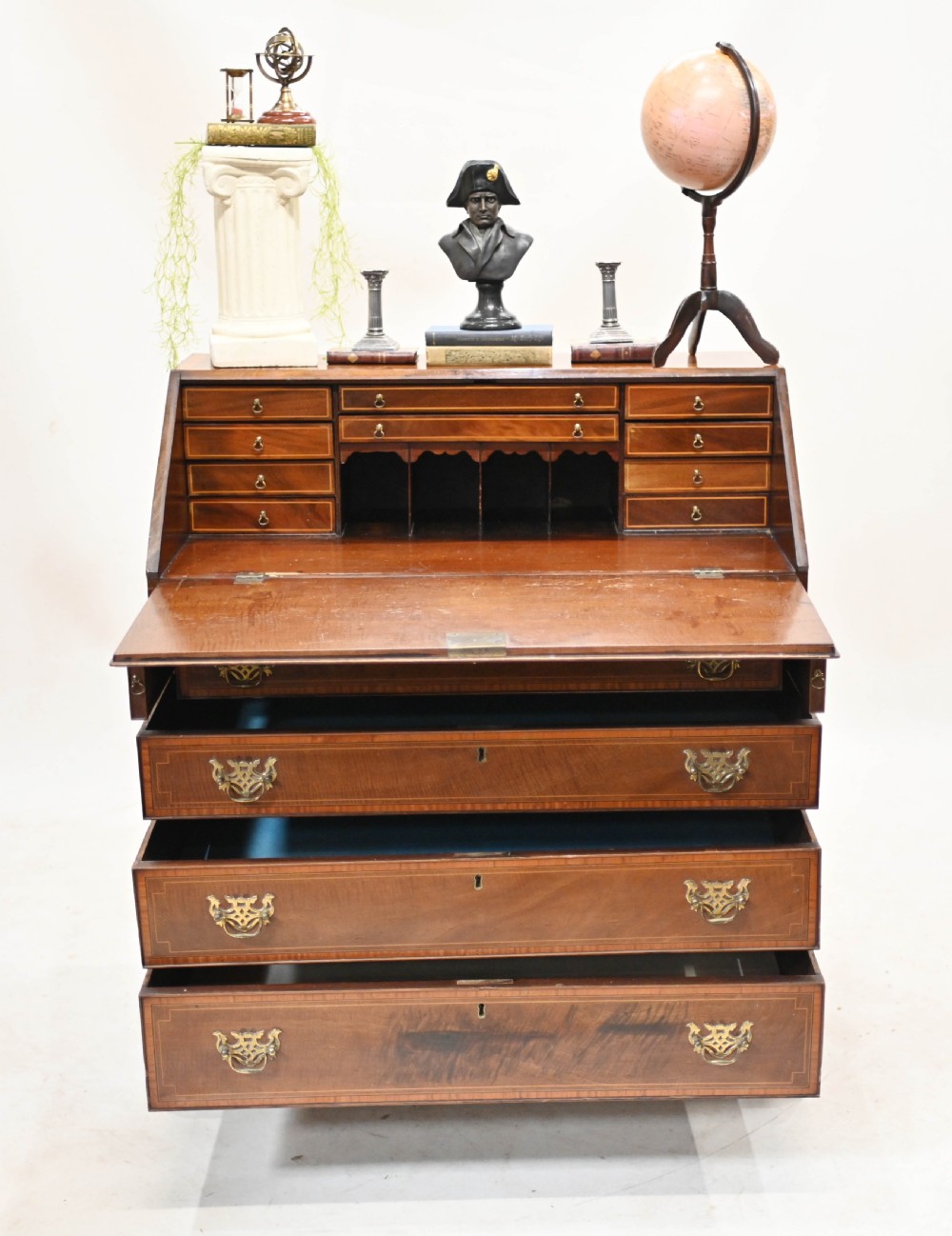 George II Bureau Mahogany Desk Edwards and Roberts Inlay
 View VI