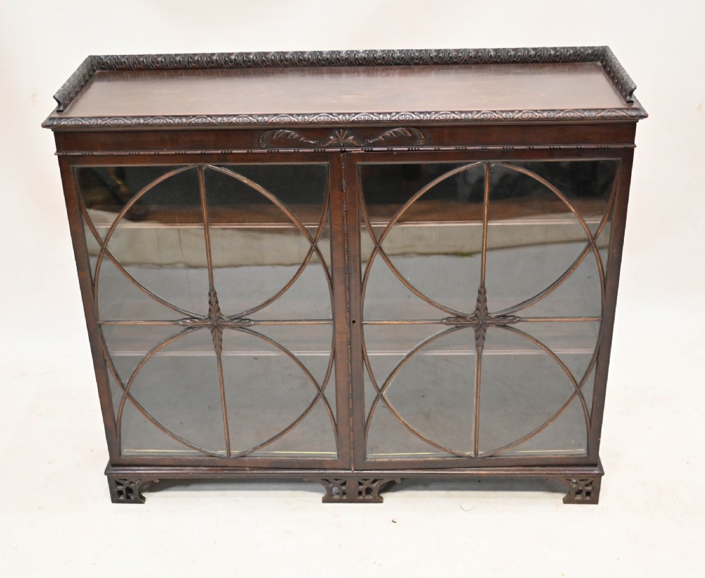 Chippendale Bookcase Cabinet Mahogany View IV