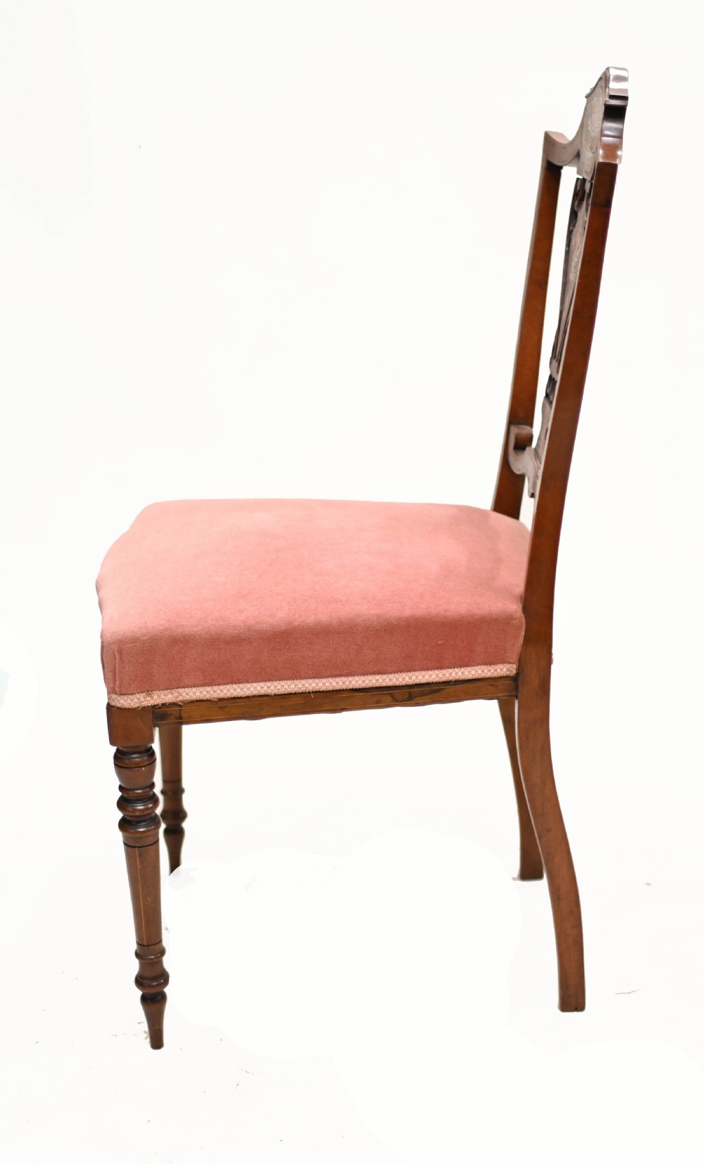 Pair Edwardian Hall Chairs Shield Back Mahogany 1910 View III