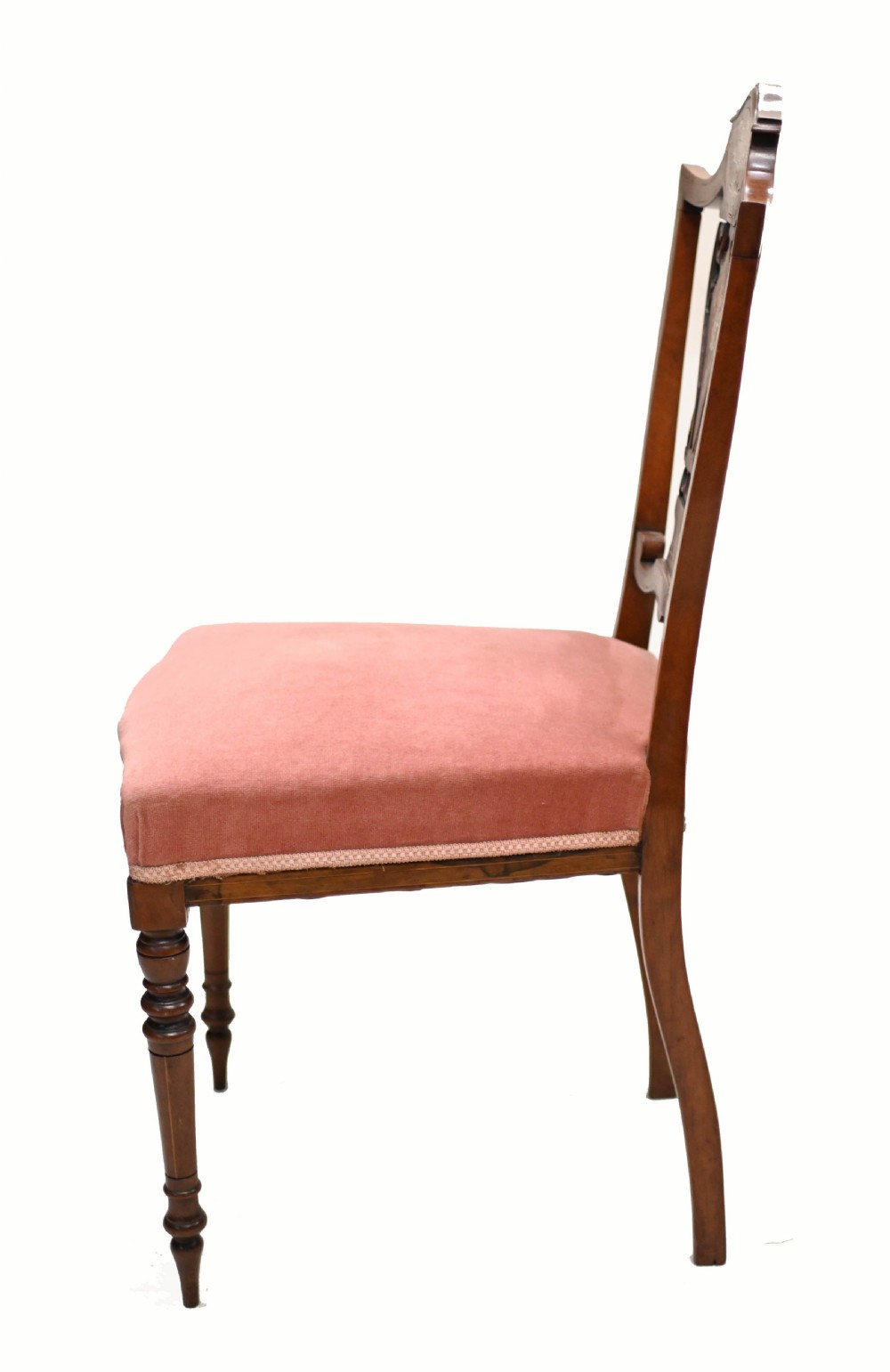 Pair Edwardian Hall Chairs Shield Back Mahogany 1910 View V