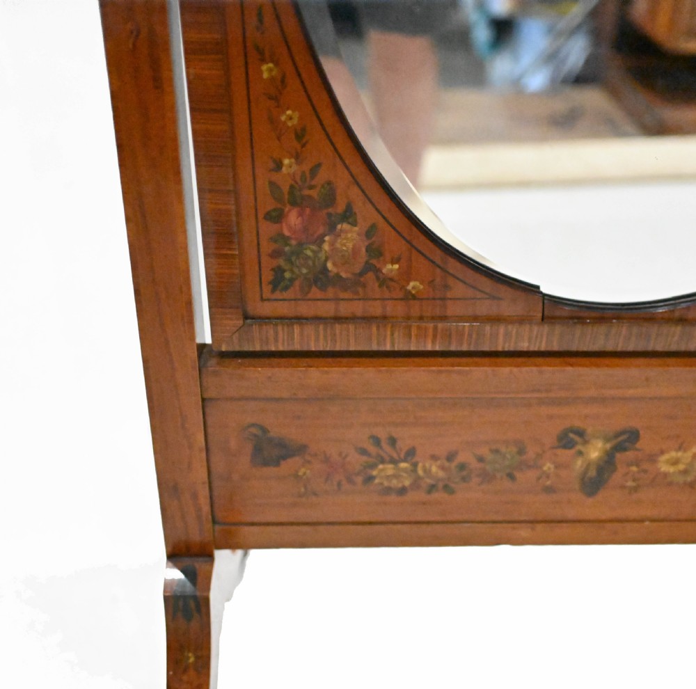 Adams Painted Cheval Mirror Satinwood Floor Mirrors 1910
 View II