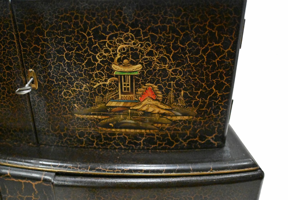 Art Deco Cocktail Cabinet Chinoiserie Craquelure Drinks Chest
 View III