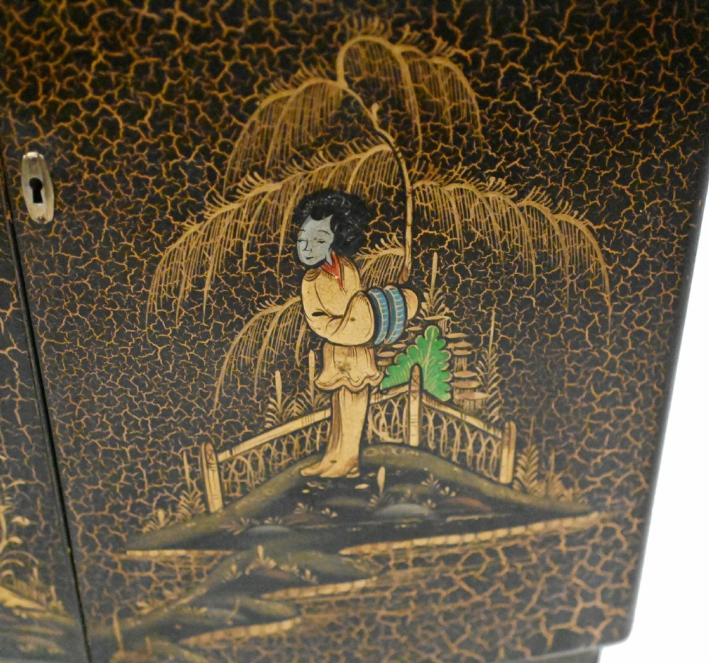 Art Deco Cocktail Cabinet Chinoiserie Craquelure Drinks Chest
 View IV