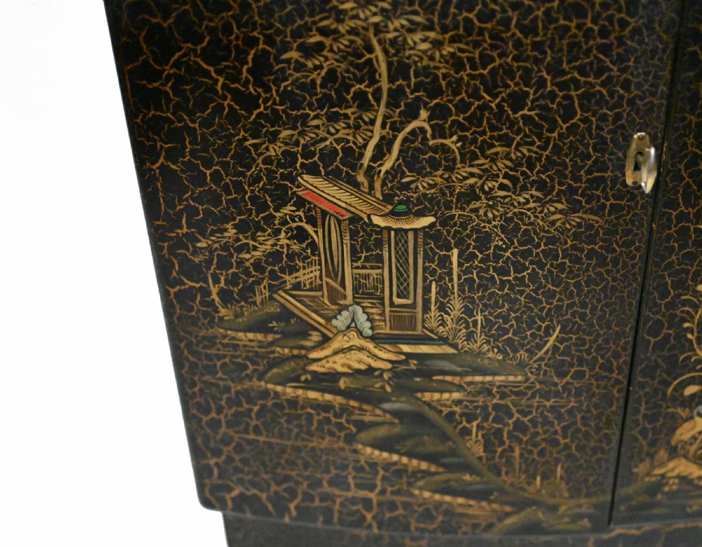 Art Deco Cocktail Cabinet Chinoiserie Craquelure Drinks Chest
 View V