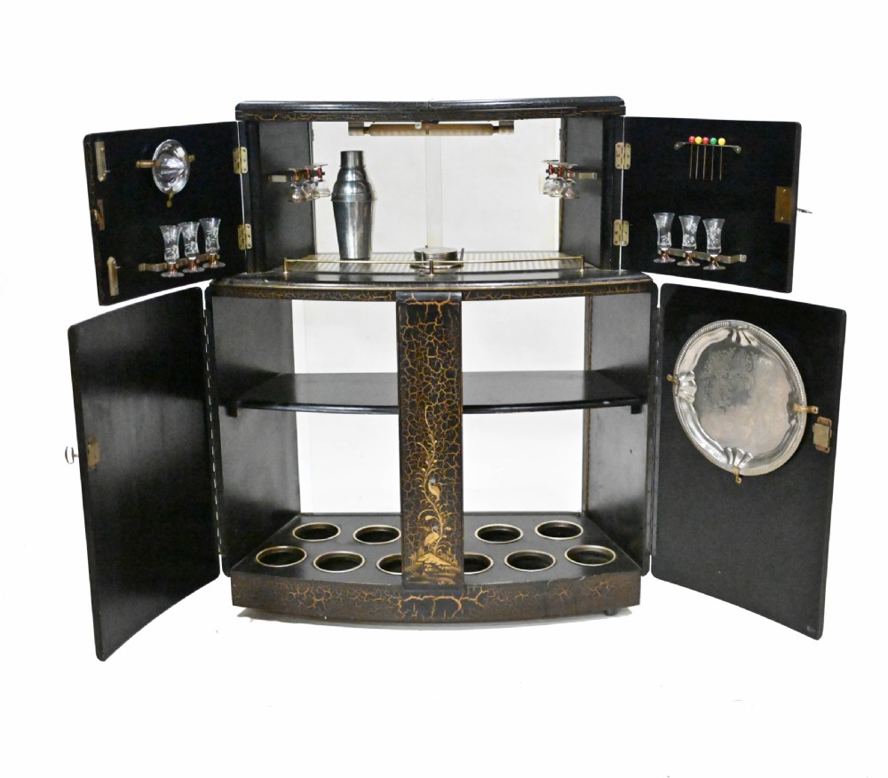 Art Deco Cocktail Cabinet Chinoiserie Craquelure Drinks Chest
 View VII