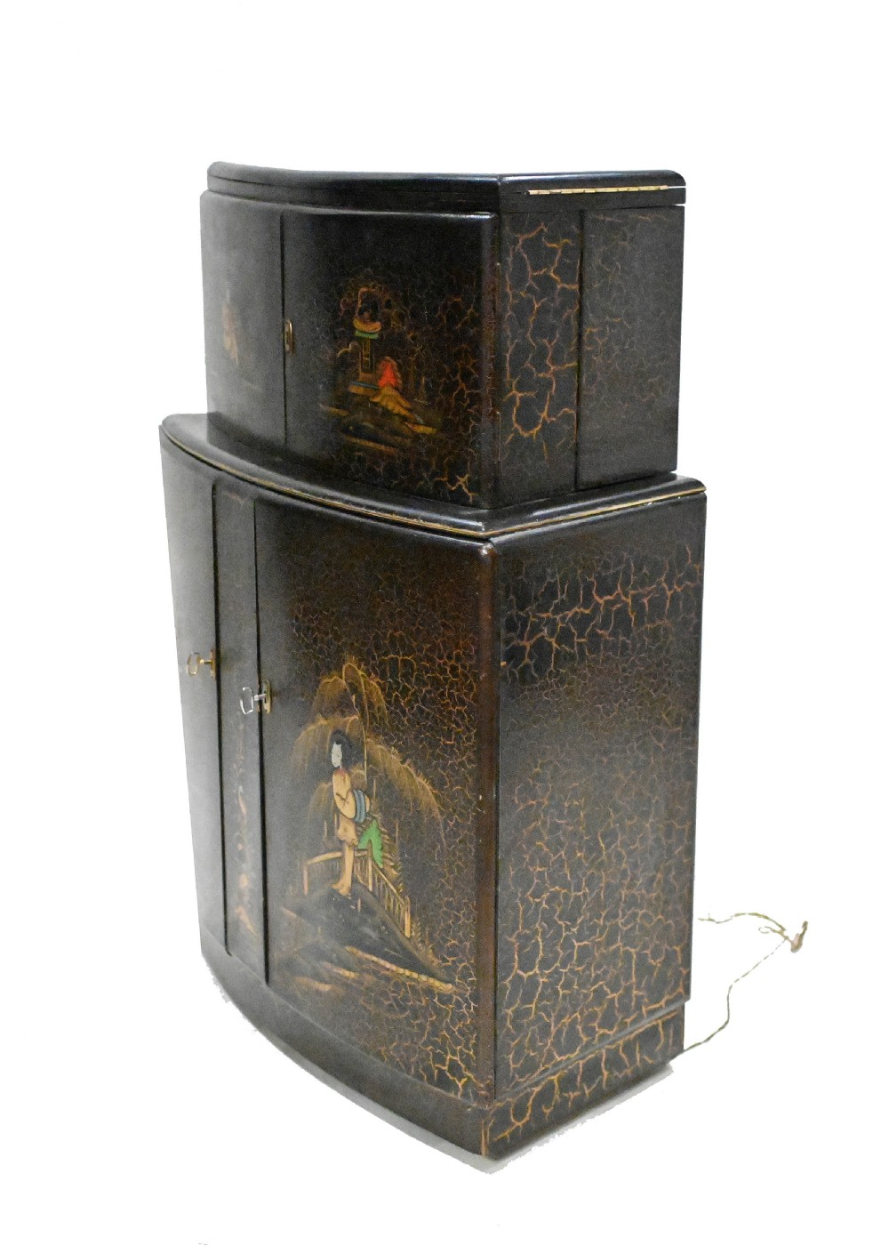Art Deco Cocktail Cabinet Chinoiserie Craquelure Drinks Chest
 View XV