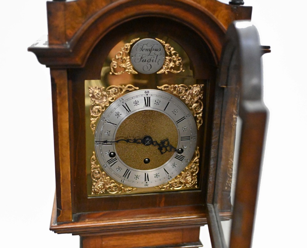 Walnut Grandmother Clock Chiming Walnut Tempus Fugit View II