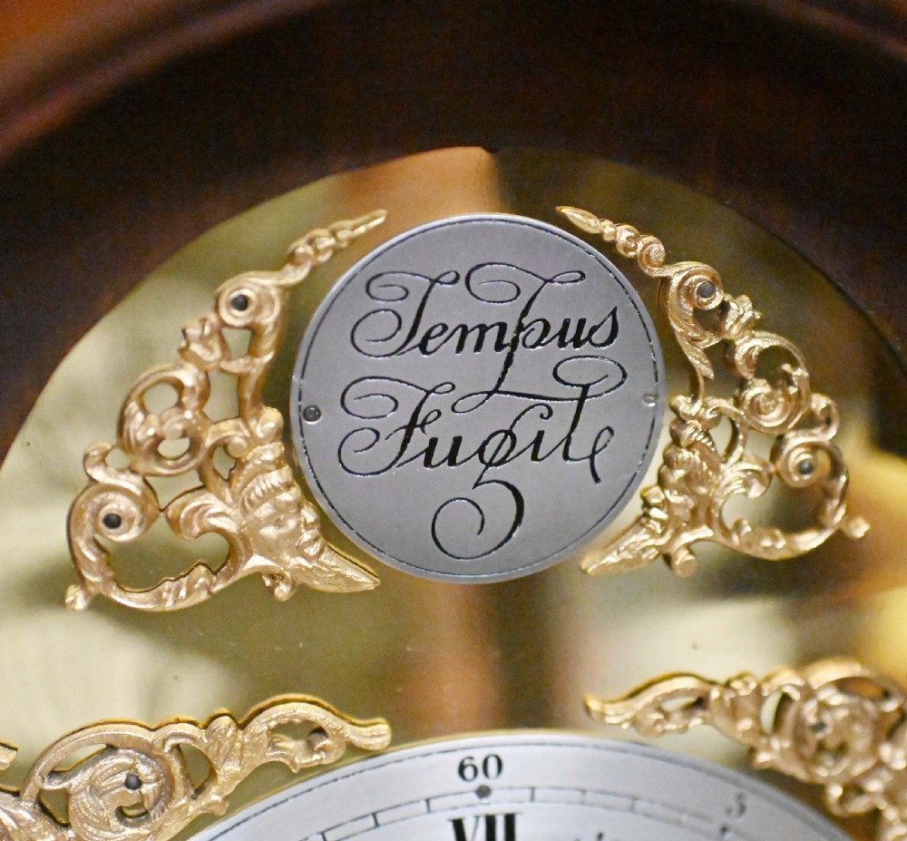 Walnut Grandmother Clock Chiming Walnut Tempus Fugit View III