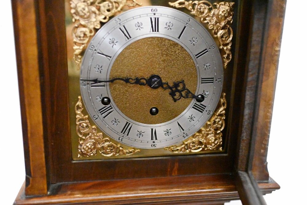 Walnut Grandmother Clock Chiming Walnut Tempus Fugit View IV