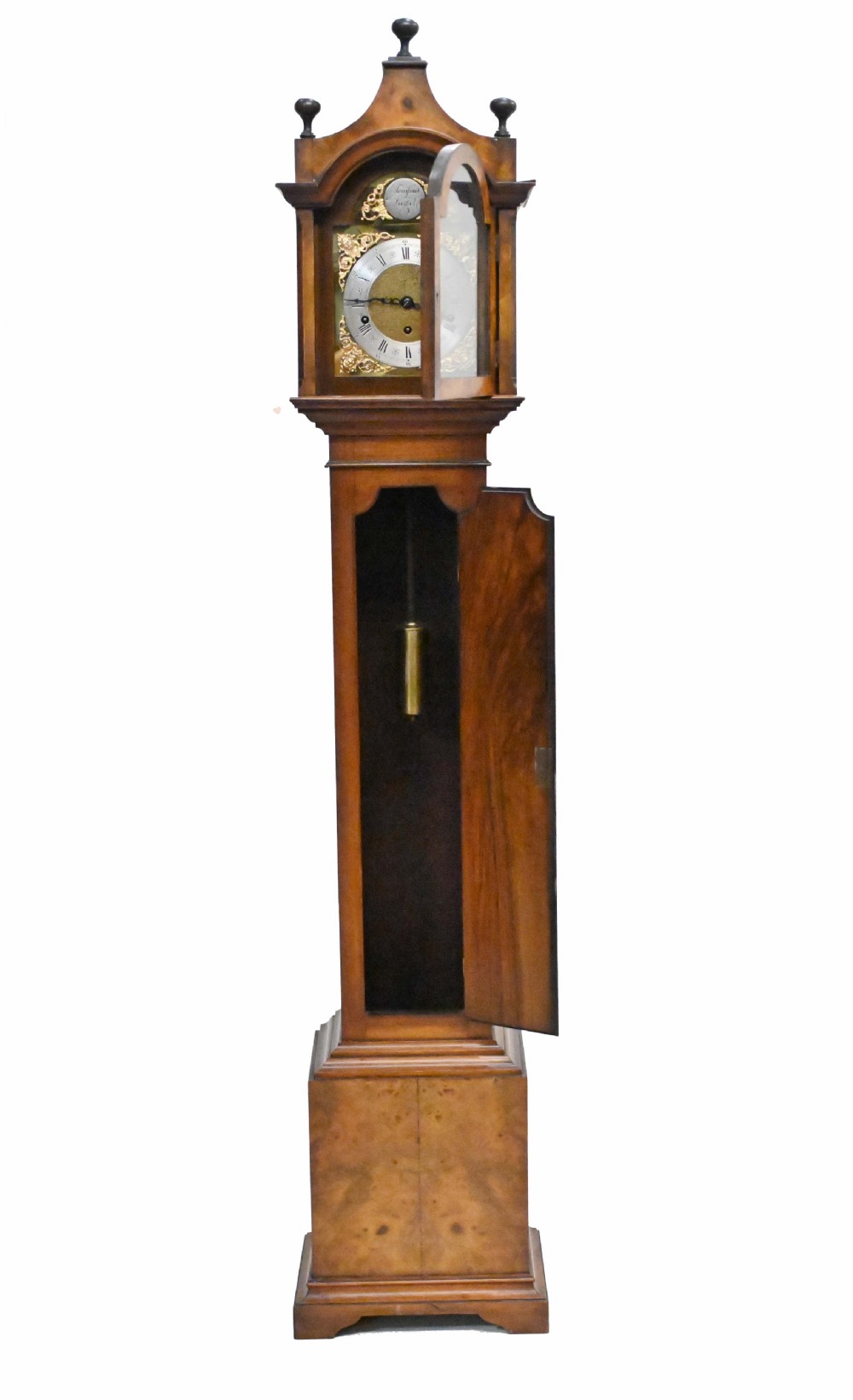 Walnut Grandmother Clock Chiming Walnut Tempus Fugit View VII