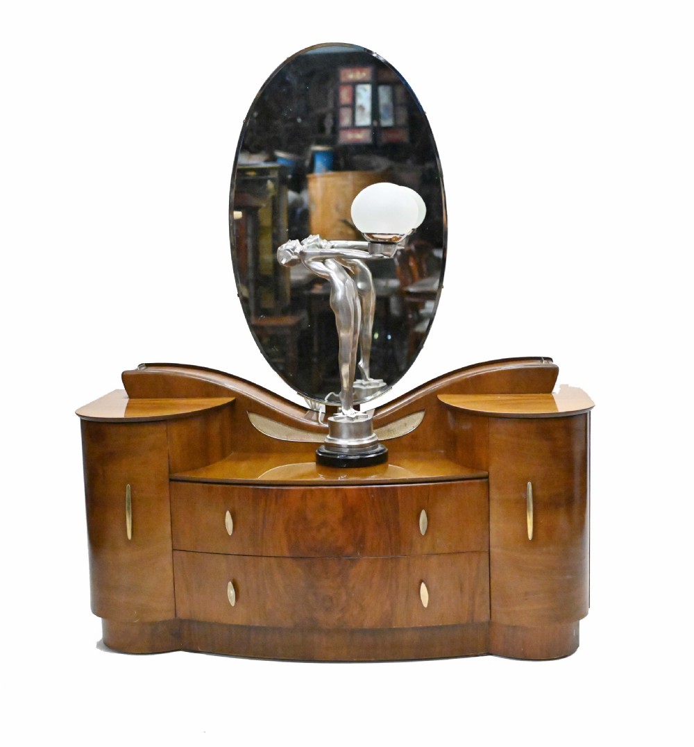 Vintage Art Deco Dressing Table Mirror Dresser 1930
