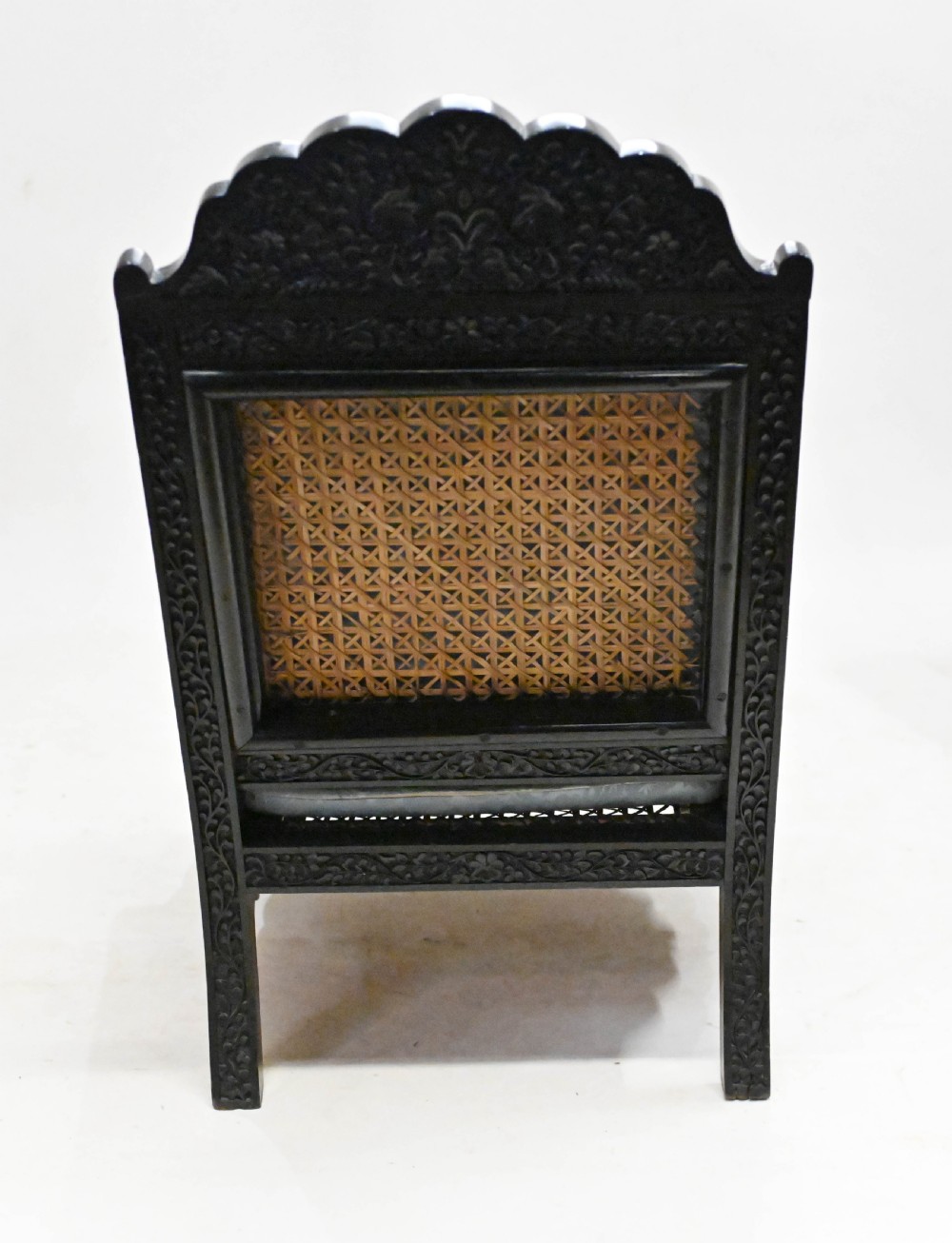 Colonial Settee Arm Chairs Antique India 3 Piece Suite Padauk Wood View XII