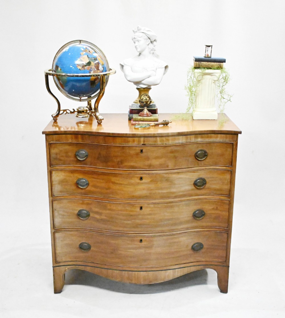 Sheraton Chest Drawers Mahogany Serpentine Commode 1810
 View III