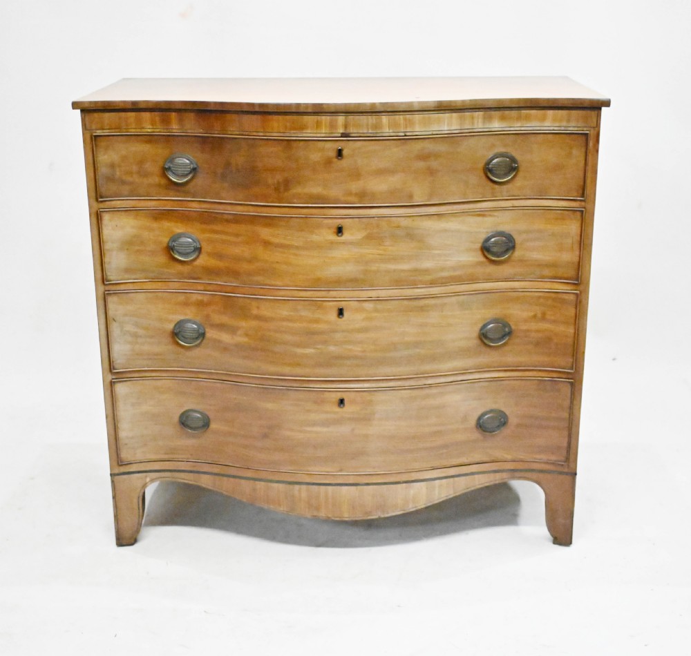 Sheraton Chest Drawers Mahogany Serpentine Commode 1810
 View II