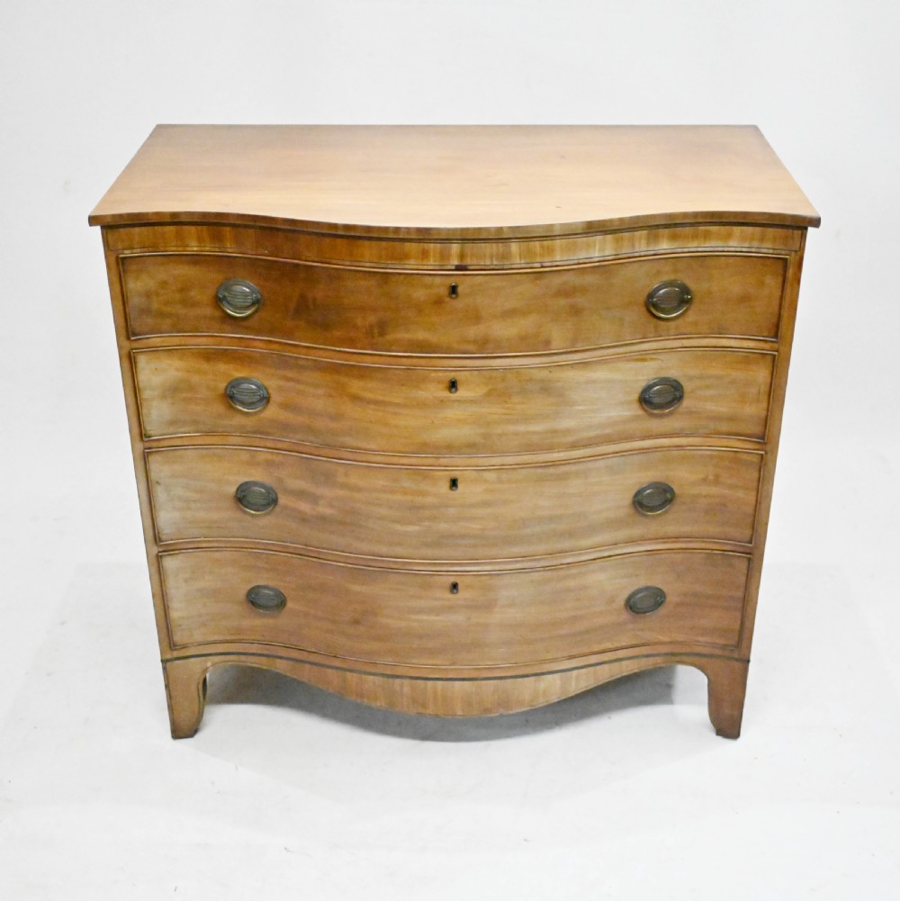Sheraton Chest Drawers Mahogany Serpentine Commode 1810
