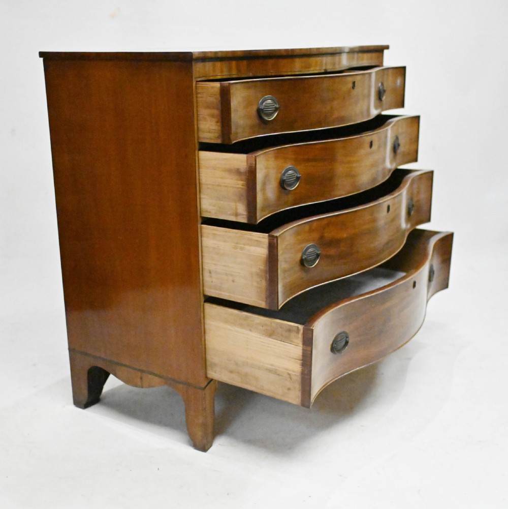 Sheraton Chest Drawers Mahogany Serpentine Commode 1810
 View V