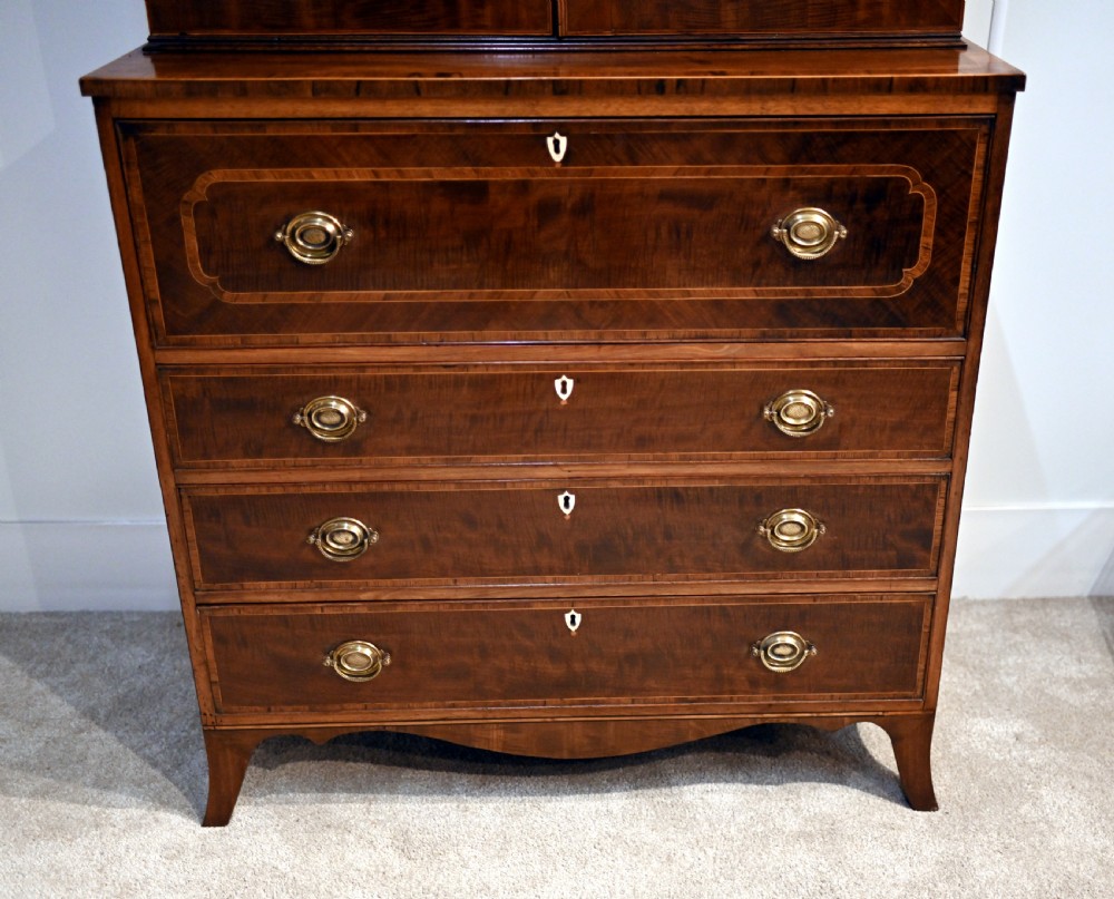 George III Secretaire Bookcase Mahogany Antique 1790 Desk
 View II
